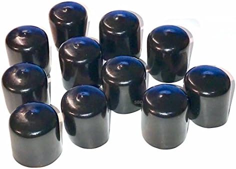 Caplugs: 7/8 עד 15/16 ויניל שחור עגול בורג כובע קצה גמיש בורג גומי מגן חוט כיסוי בטיחות | עבור צינור 0.875 אינץ 'לאחר צינורות מוט צינורות